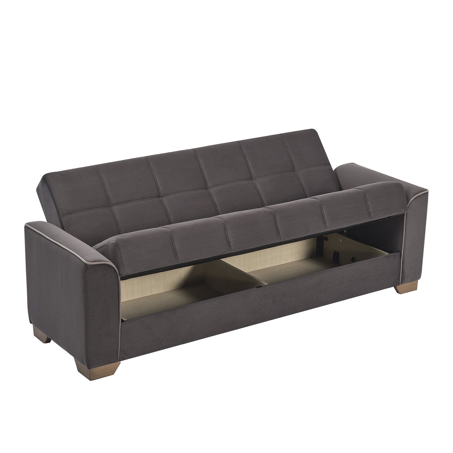 90" Brown Chenille Sleeper Sofa And Toss Pillows-2