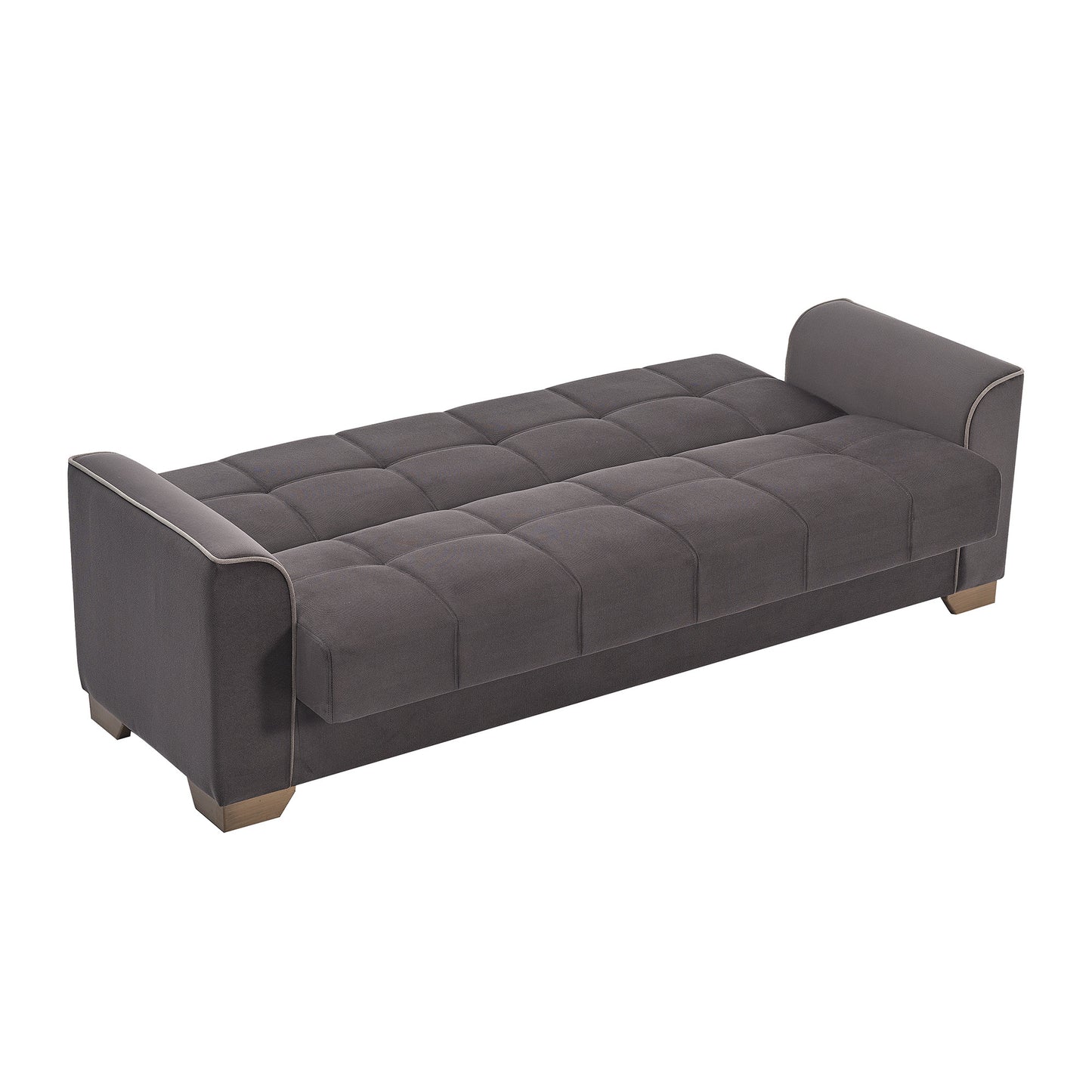 90" Brown Chenille Sleeper Sofa And Toss Pillows-3