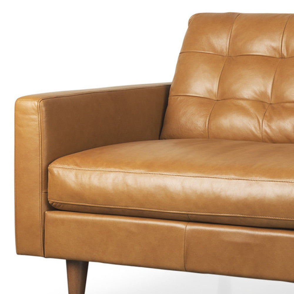 88" Brown Leather Sofa-2