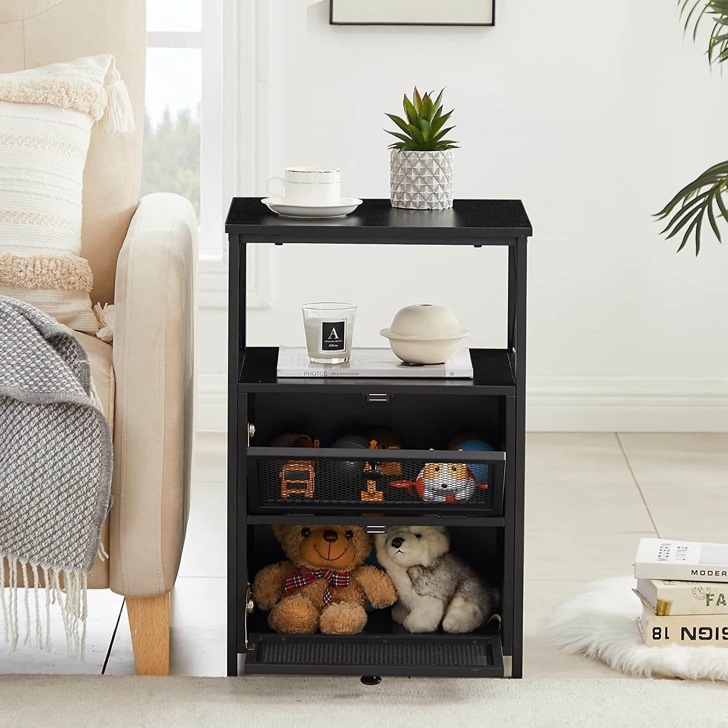 X-Design Retro Black Nightstand - Loft&Timber