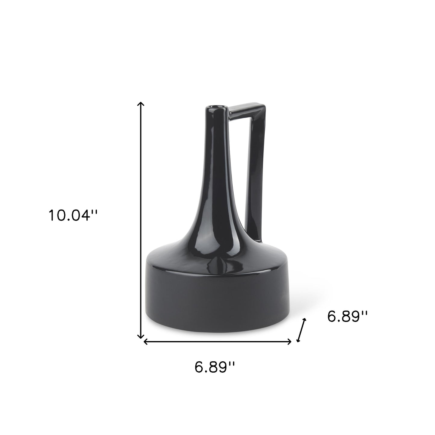 10" Black Ceramic Jug Vase - Loft&Timber