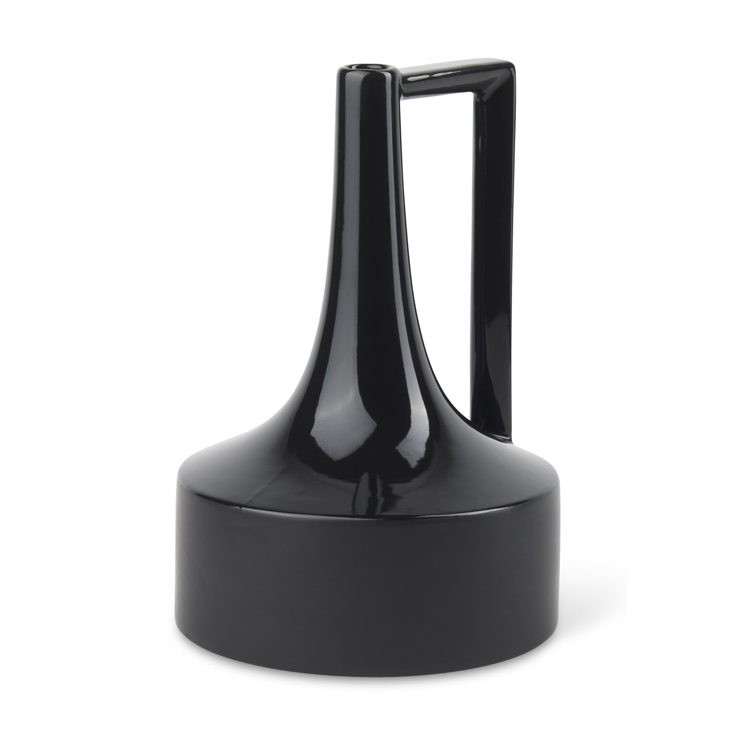 12" Black Ceramic Jug Vase - Loft&Timber