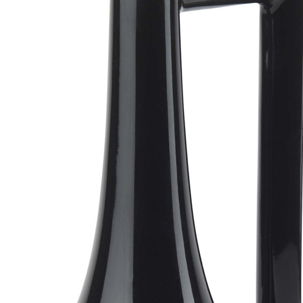 12" Black Ceramic Jug Vase - Loft&Timber