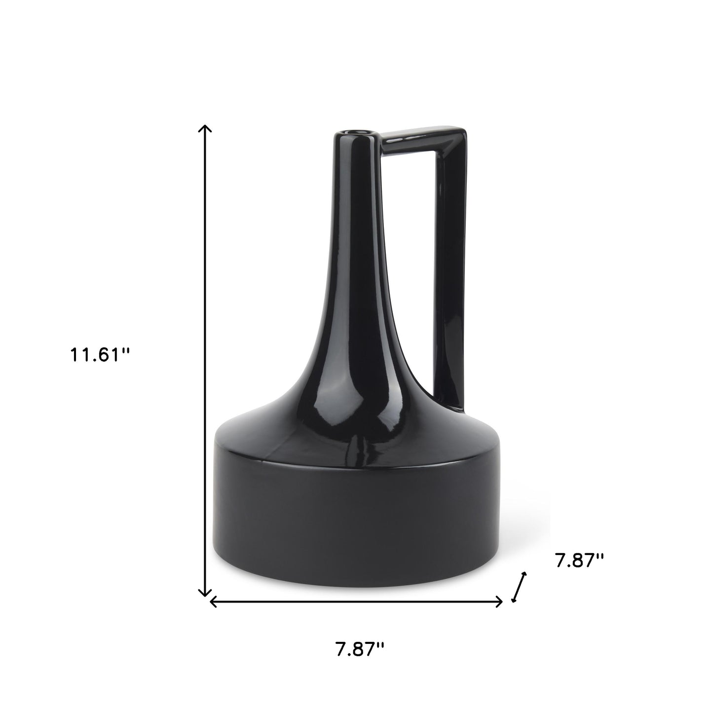12" Black Ceramic Jug Vase - Loft&Timber