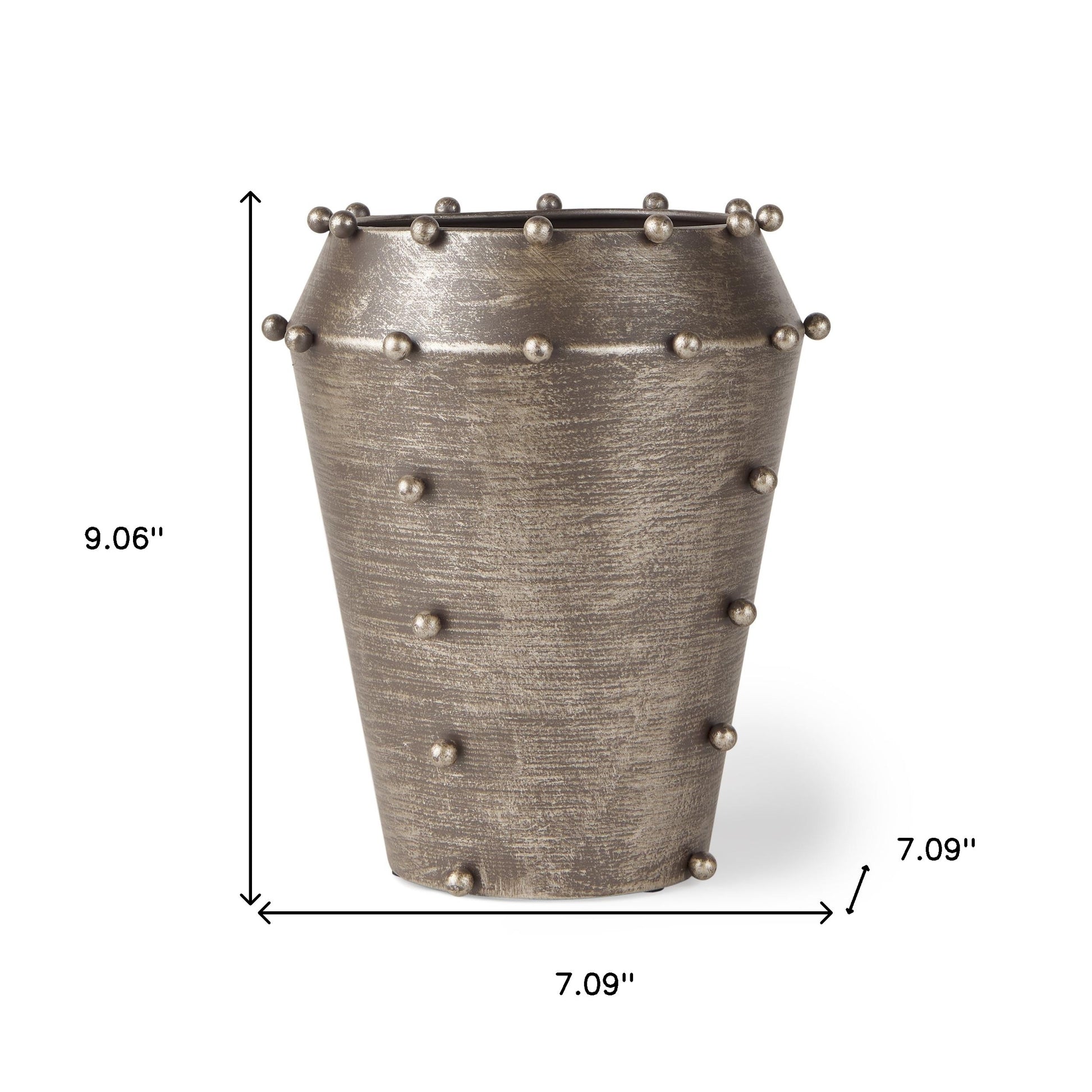 9" Silver Metal Table Vase - Loft&Timber