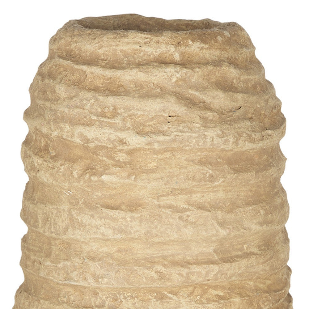 18" Beige Paper Mache Table Vase - Loft&Timber