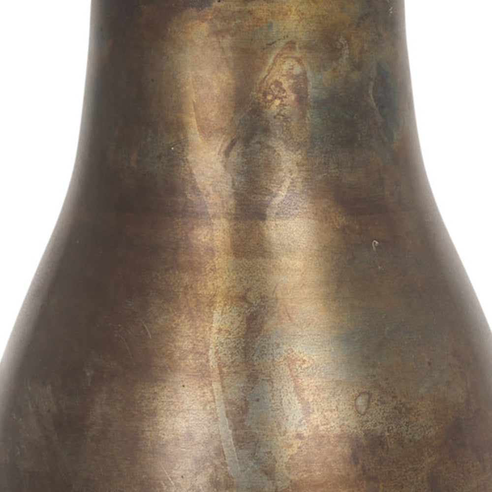 12" Antiqued Gold Metal Table Vase - Loft&Timber