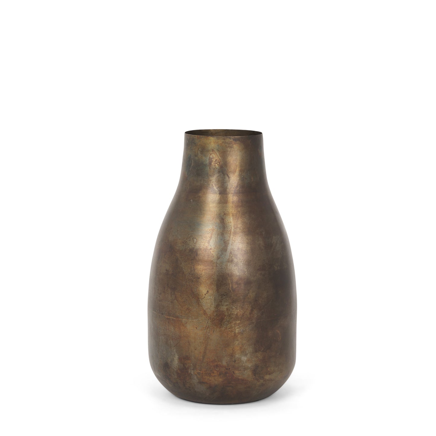 12" Antiqued Gold Metal Table Vase - Loft&Timber