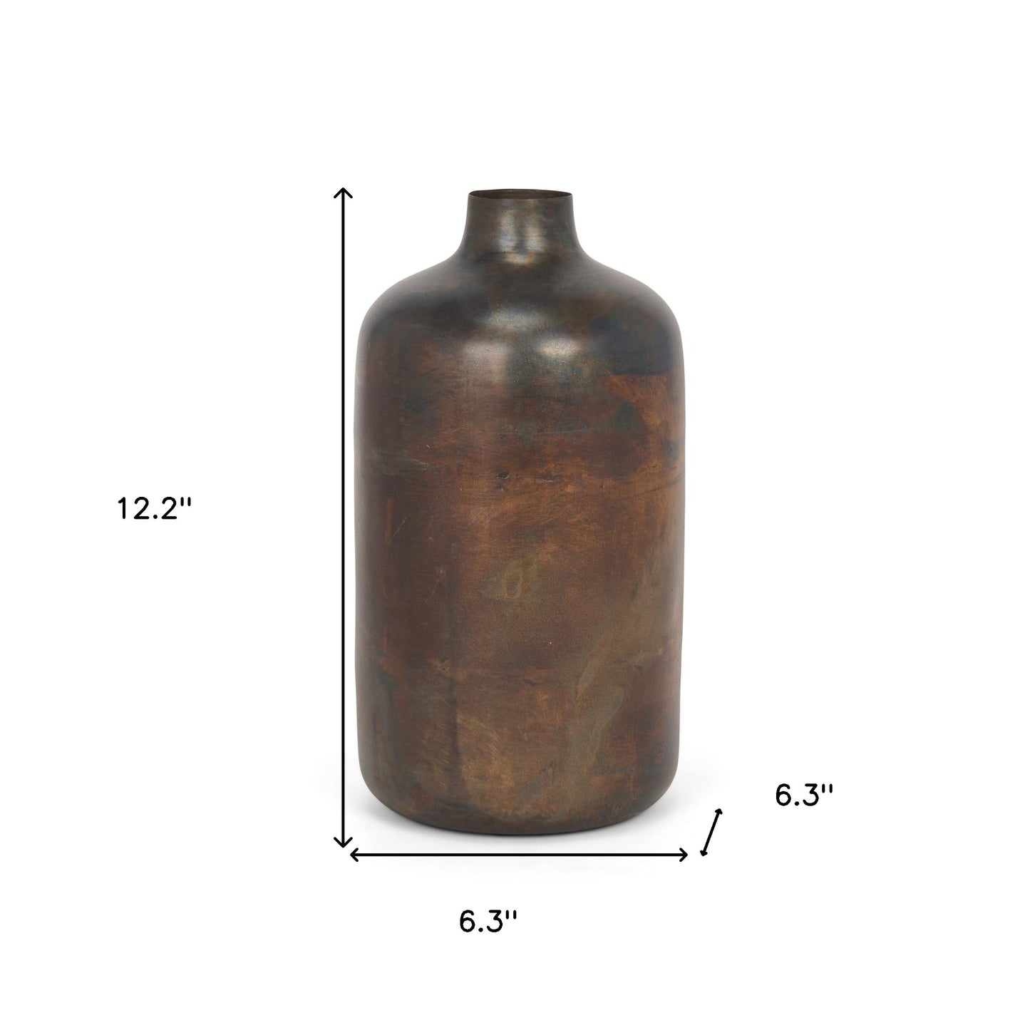 12" Gold Cylinder Metal Table Vase - Loft&Timber