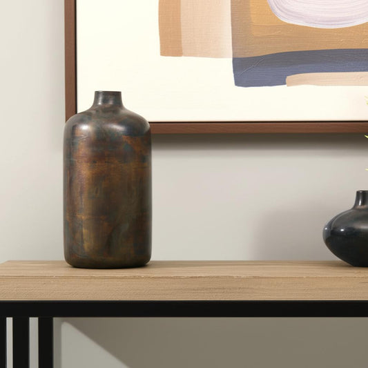 12" Gold Cylinder Metal Table Vase - Loft&Timber