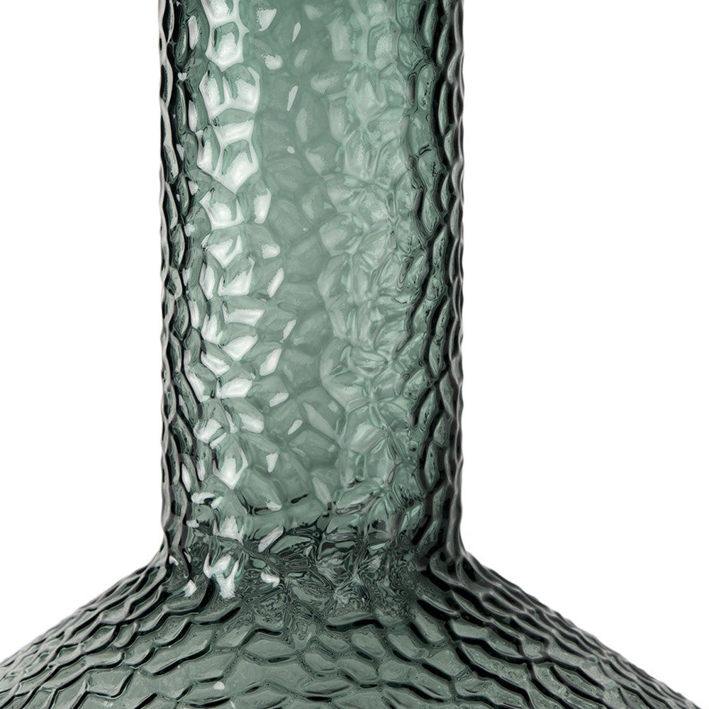 12" Green Faceted Glass Table Vase - Loft&Timber