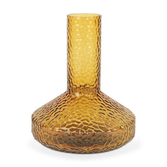 12" Amber Glass Faceted Table Vase - Loft&Timber