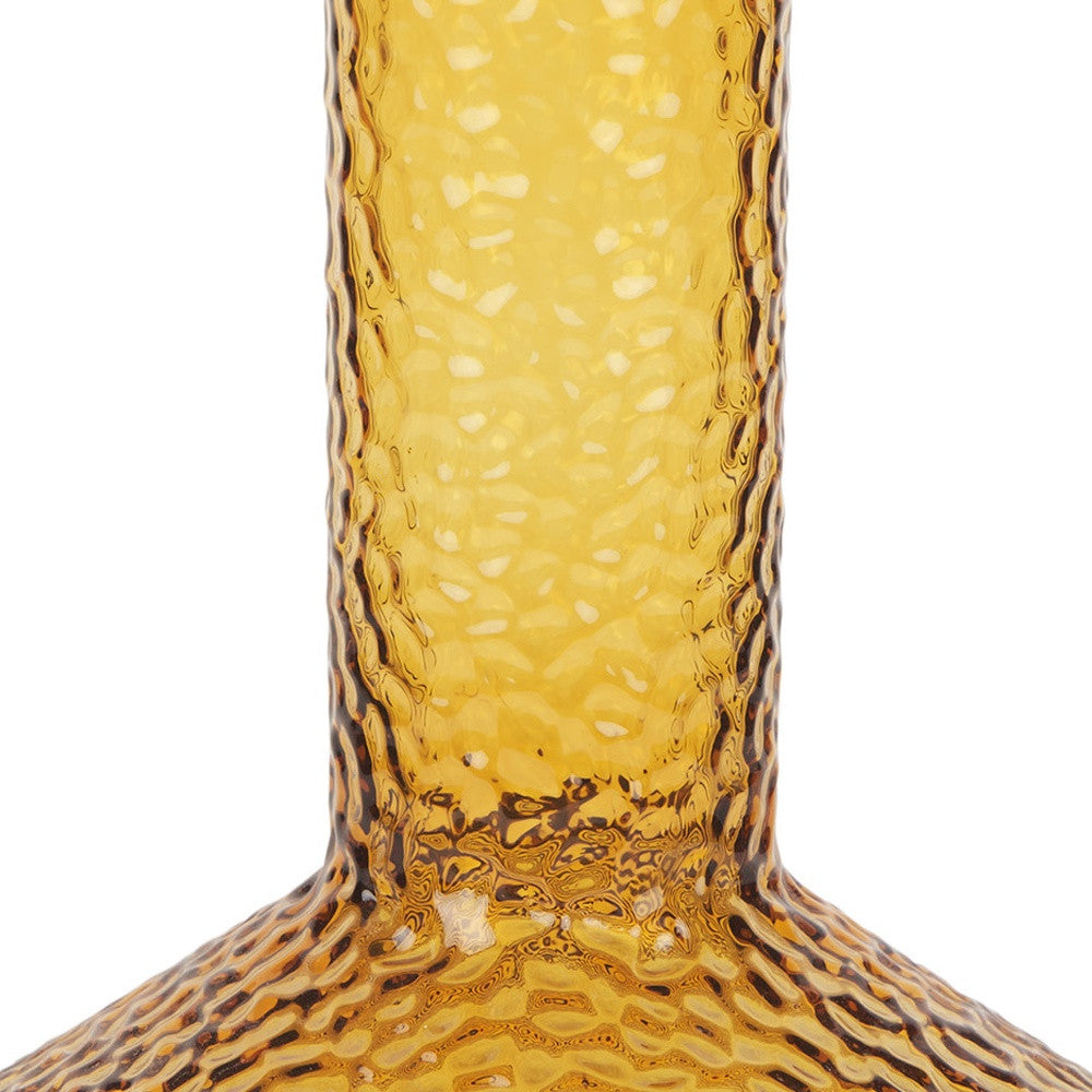 12" Amber Glass Faceted Table Vase - Loft&Timber
