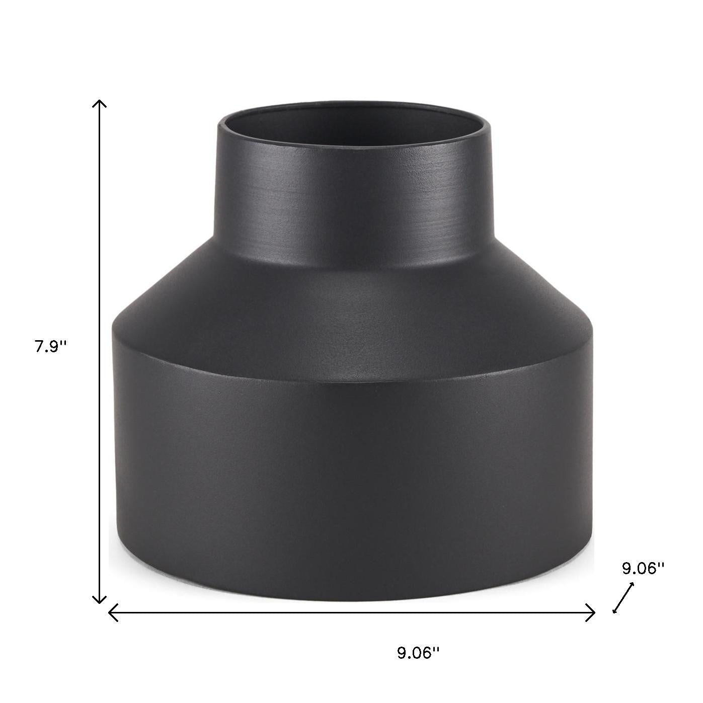 8" Black Tulip Metal Table Vase - Loft&Timber