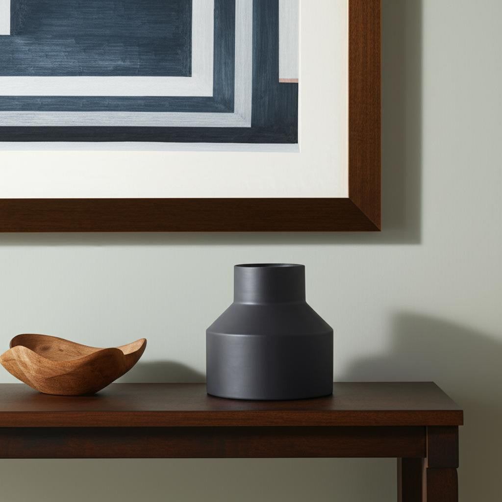 8" Black Tulip Metal Table Vase - Loft&Timber