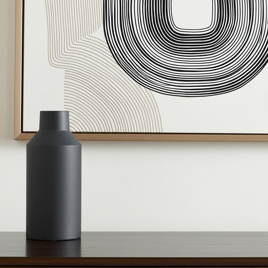 14" Black Tulip Metal Table Vase - Loft&Timber