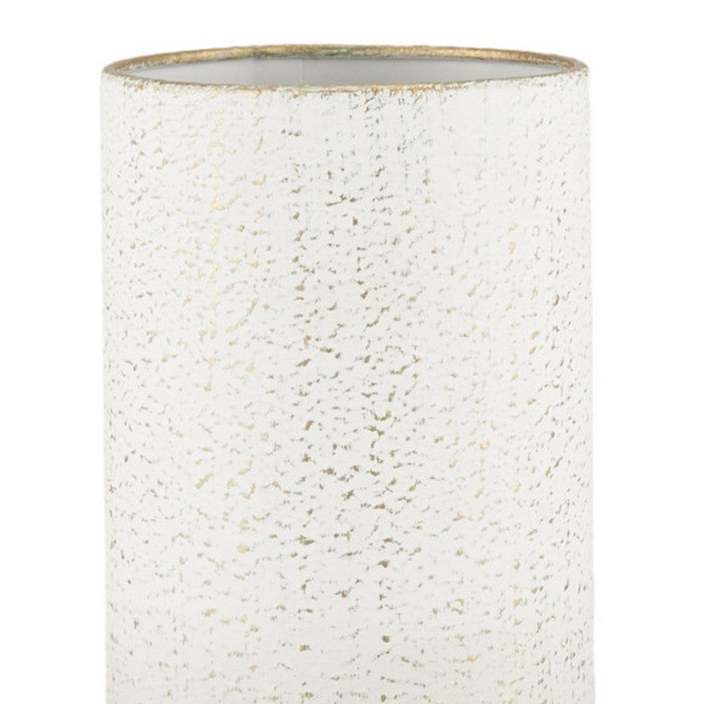 13" Beige Cylinder Metal Table Vase - Loft&Timber
