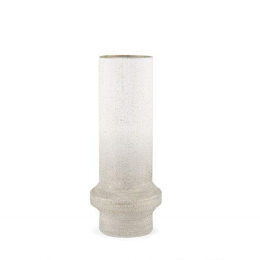 16" White Cylinder Metal Table Vase - Loft&Timber