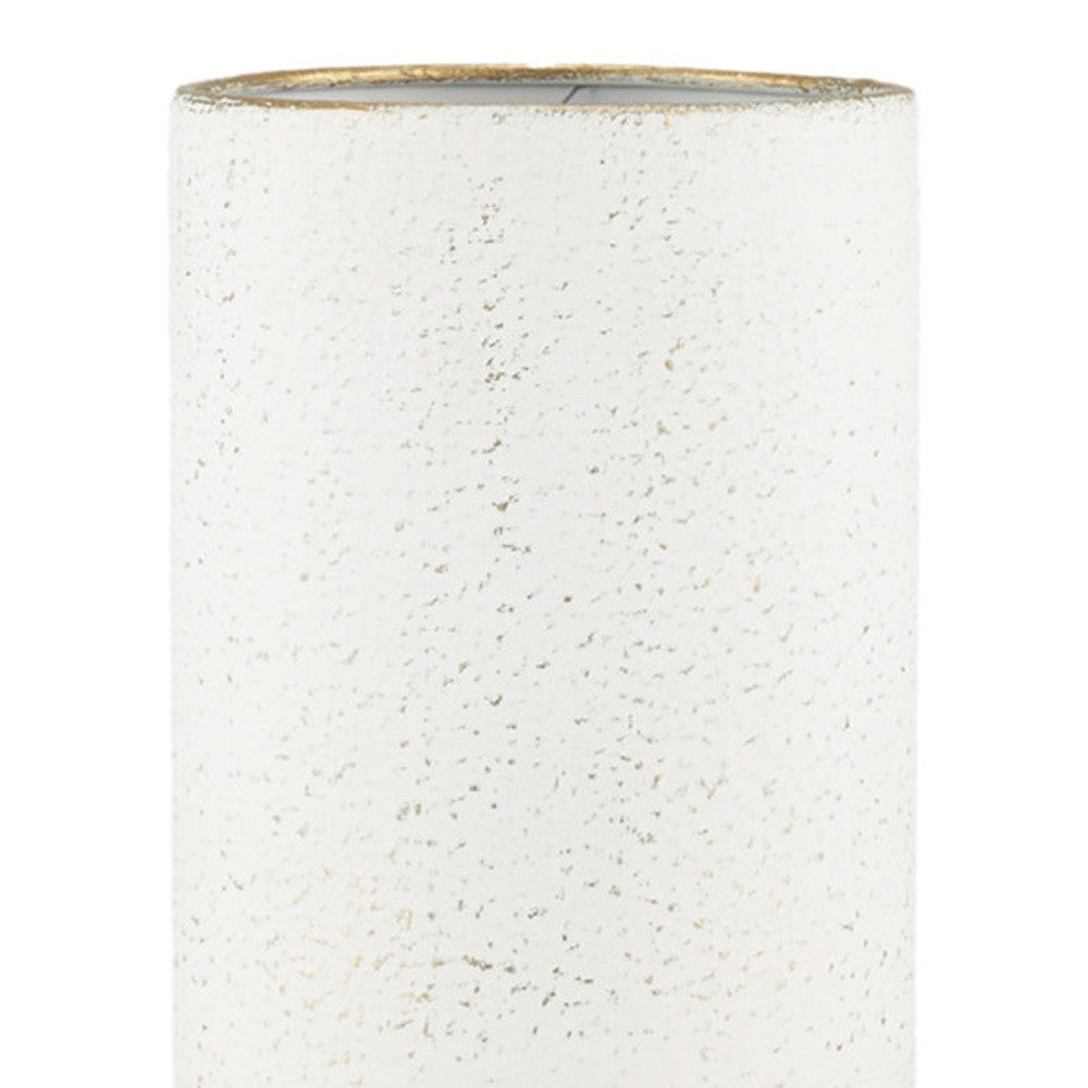 16" White Cylinder Metal Table Vase - Loft&Timber
