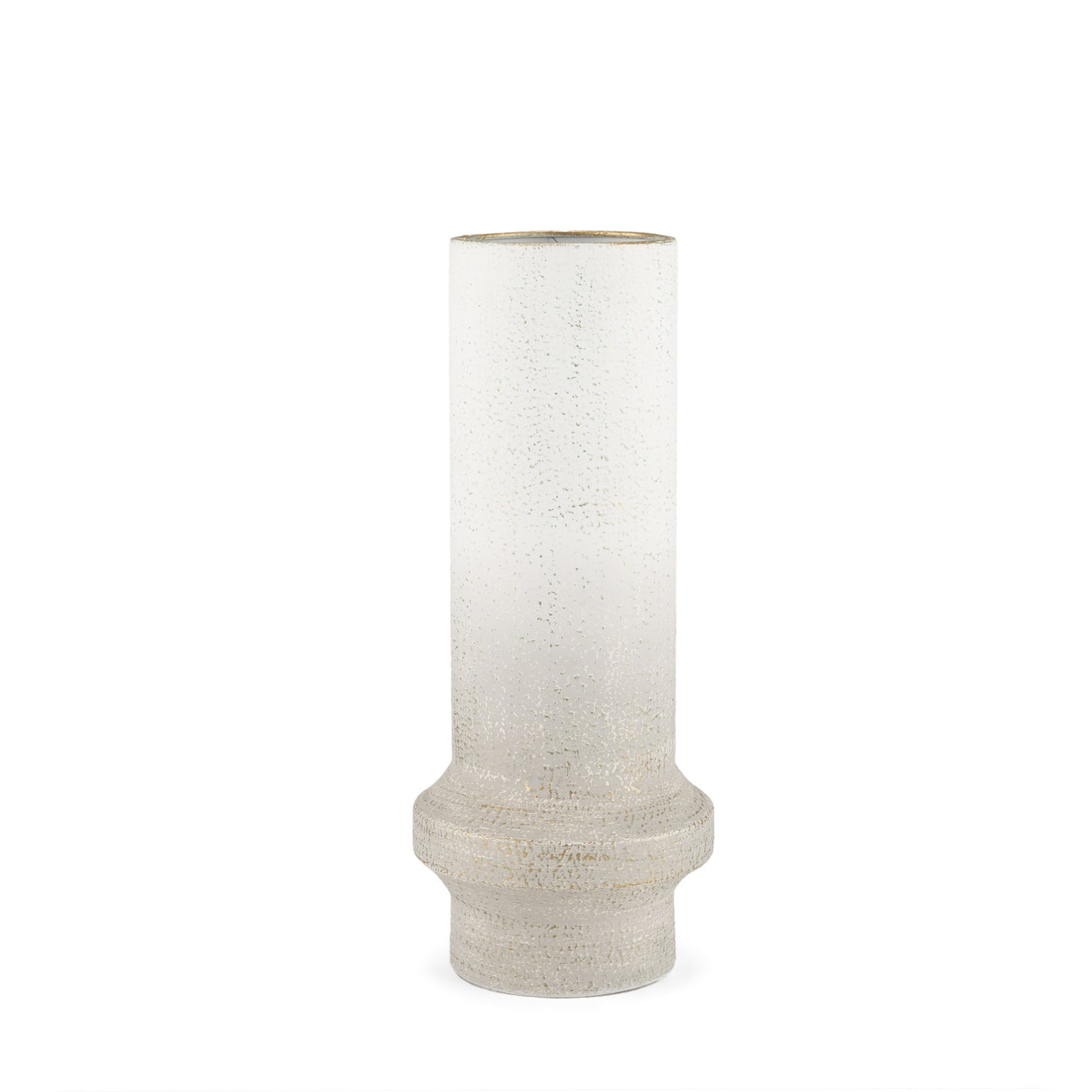 16" White Cylinder Metal Table Vase - Loft&Timber