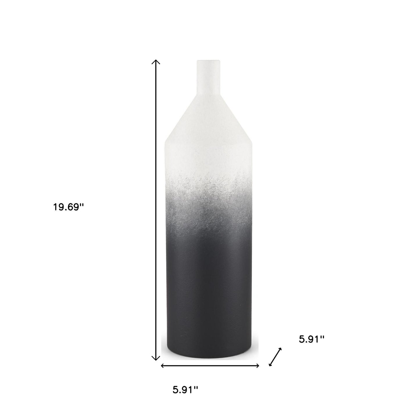 20" Black Tulip Metal Table Vase - Loft&Timber