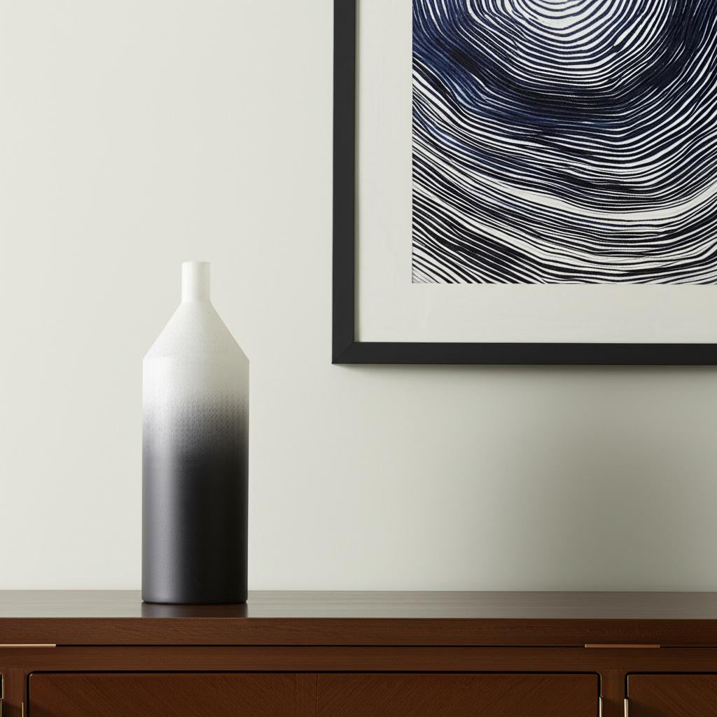 20" Black Tulip Metal Table Vase - Loft&Timber