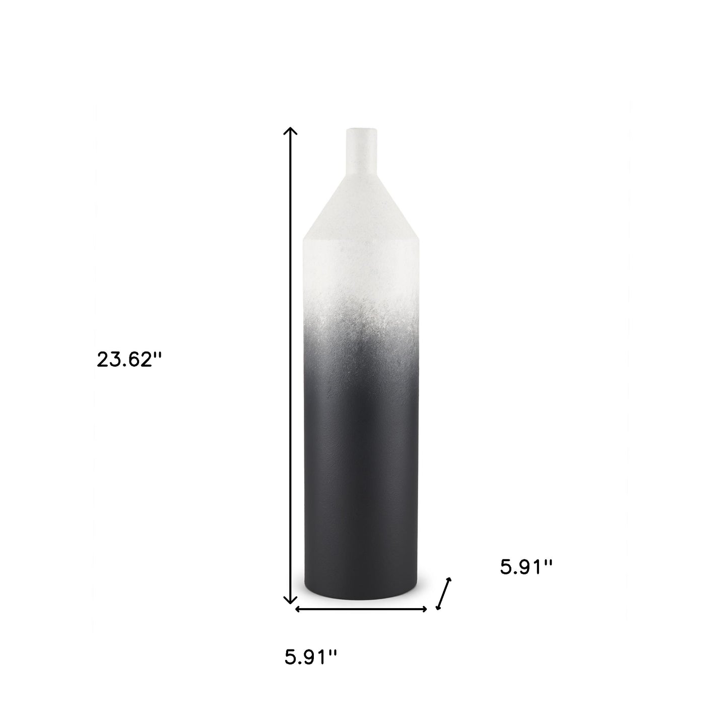 24" Black Tulip Metal Table Vase - Loft&Timber