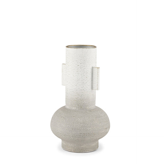 13" White Trumpet Metal Table Vase - Loft&Timber