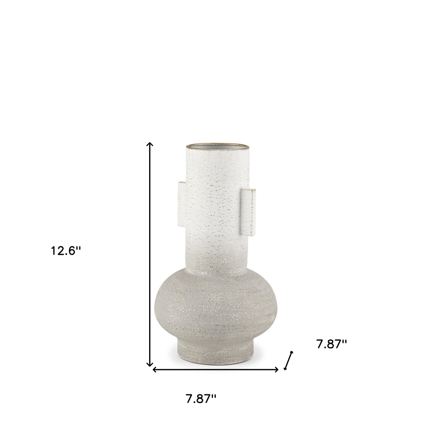 13" White Trumpet Metal Table Vase - Loft&Timber