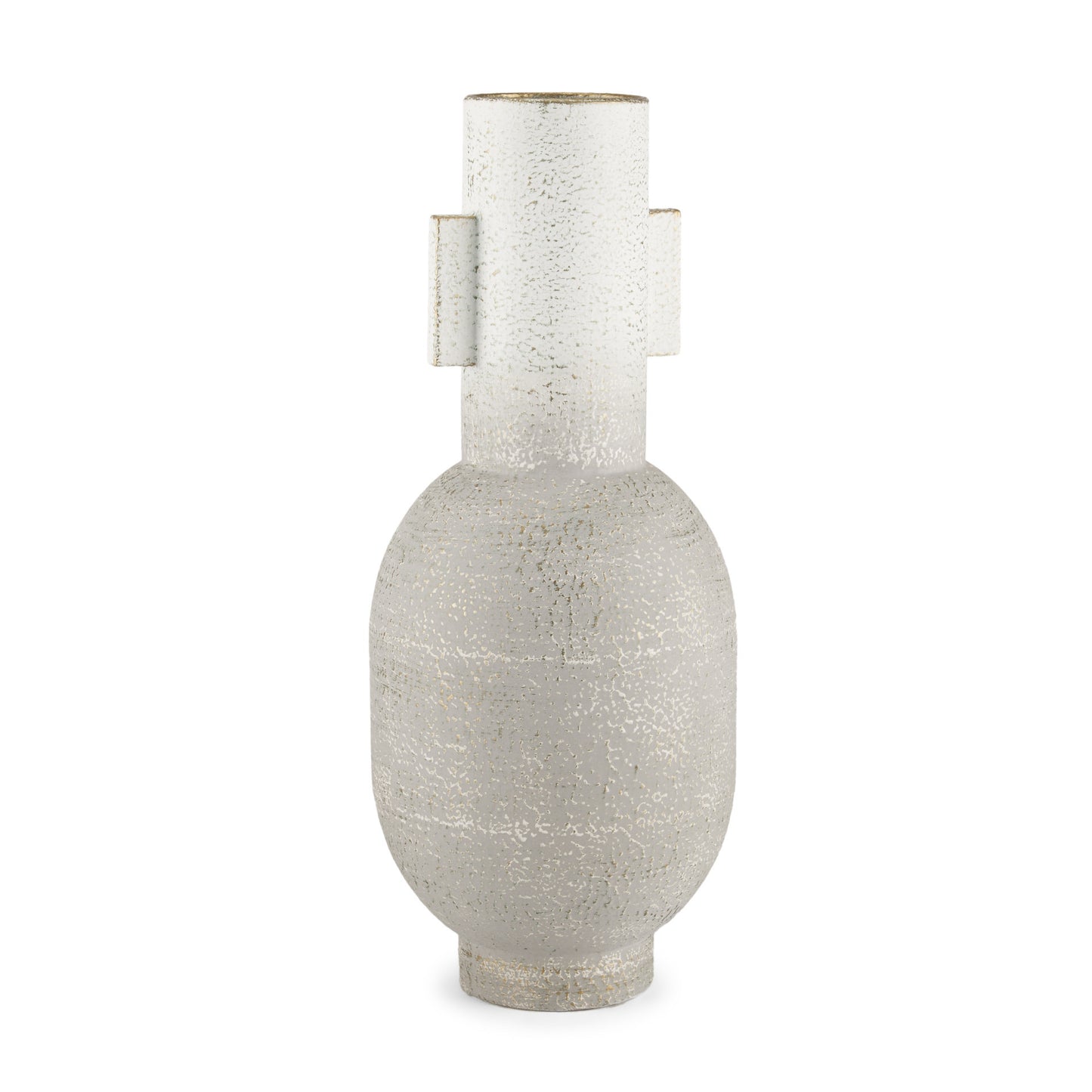 16" White Trumpet Metal Table Vase - Loft&Timber