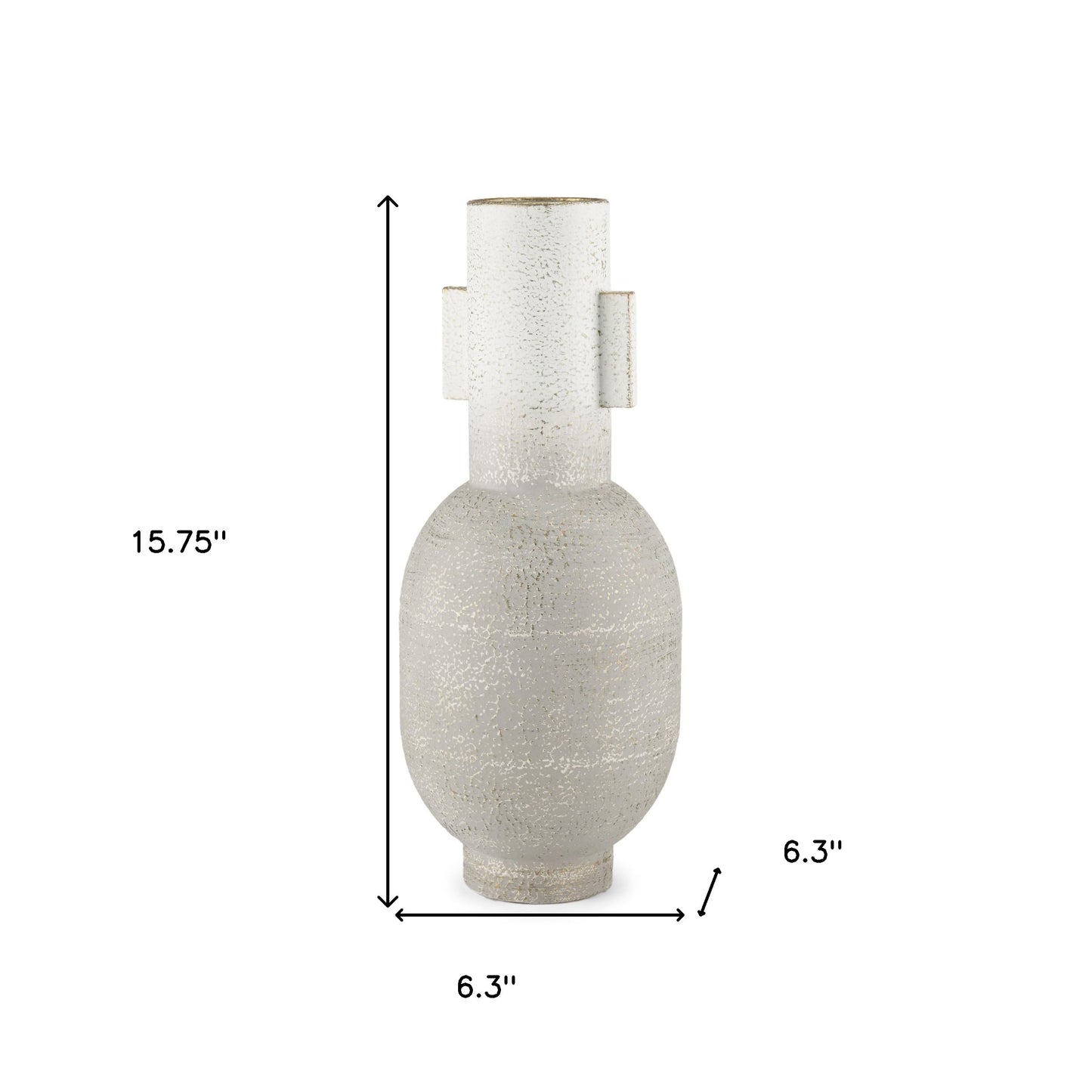 16" White Trumpet Metal Table Vase - Loft&Timber