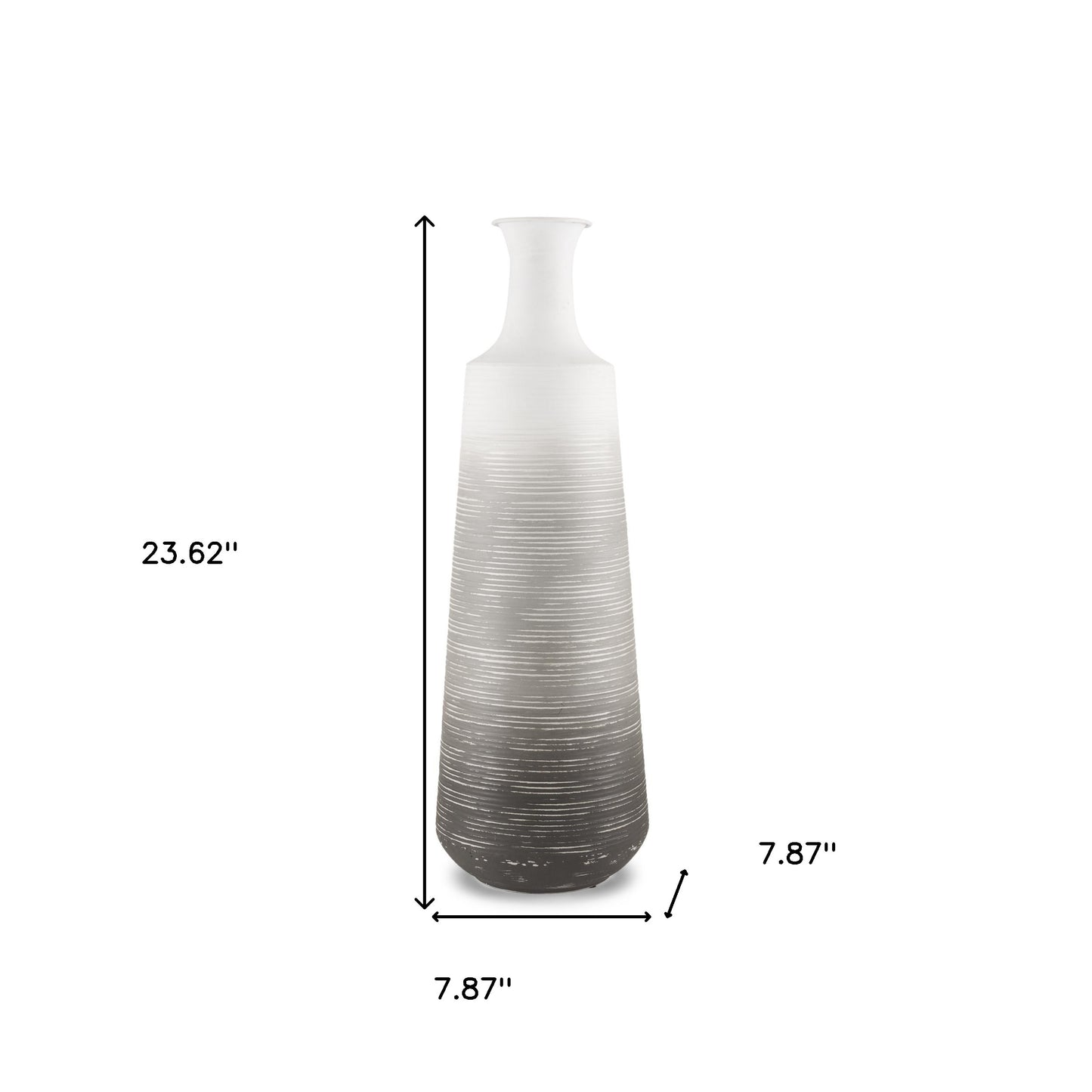 24" Gray Tulip Metal Table Vase - Loft&Timber