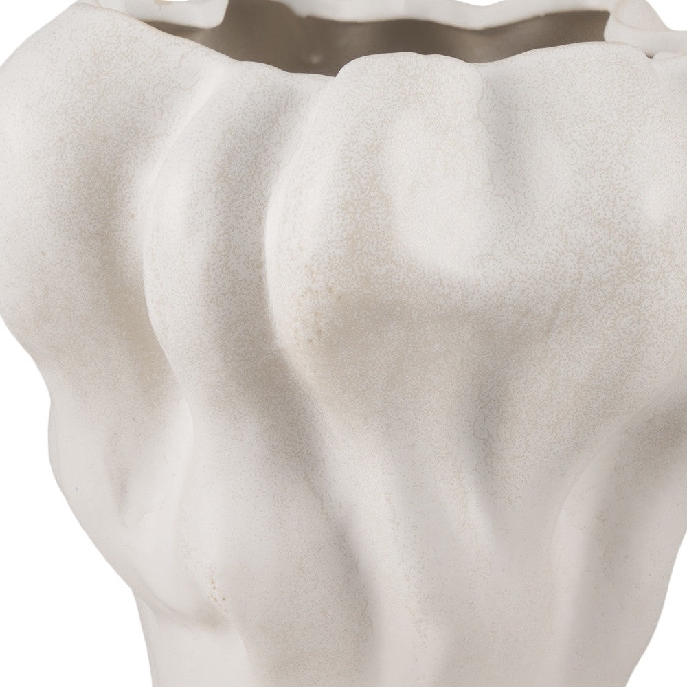 12" Cream Ceramic Table Vase - Loft&Timber