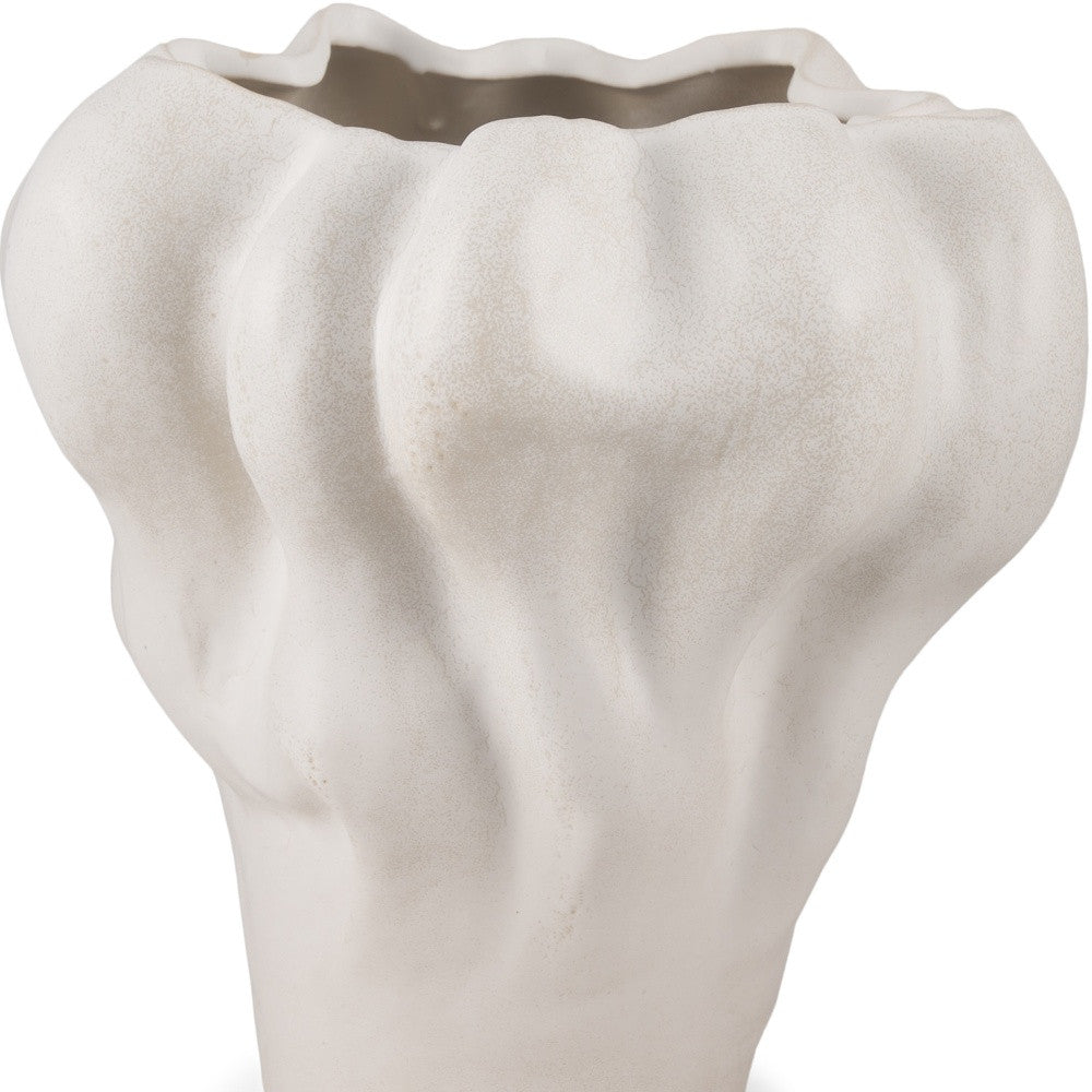 12" Cream Ceramic Table Vase - Loft&Timber