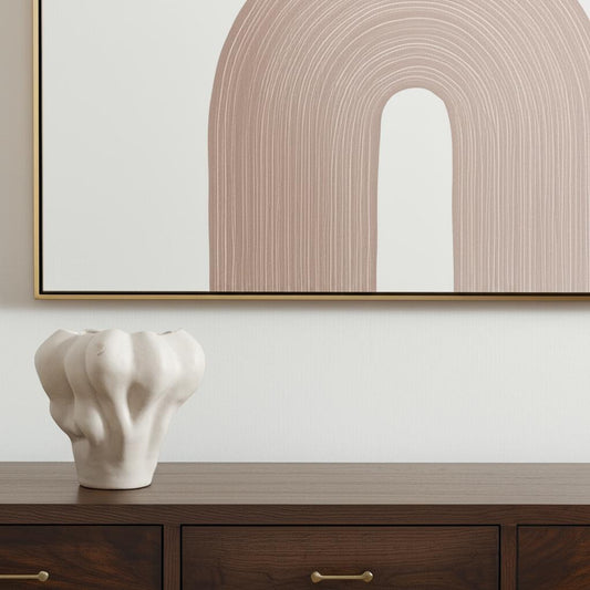 12" Cream Ceramic Table Vase - Loft&Timber