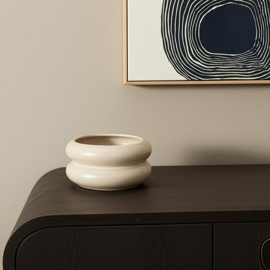 4" Cream Cylinder Ceramic Table Vase - Loft&Timber