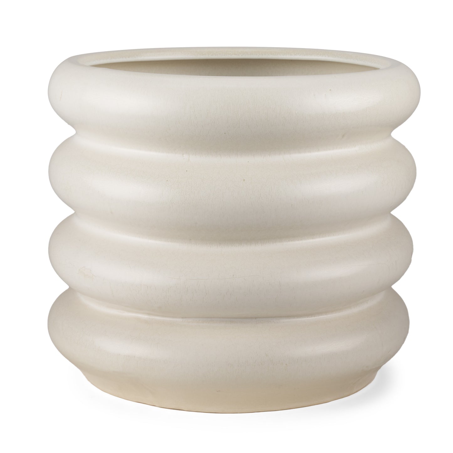 14" Cream Cylinder Ceramic Table Vase - Loft&Timber