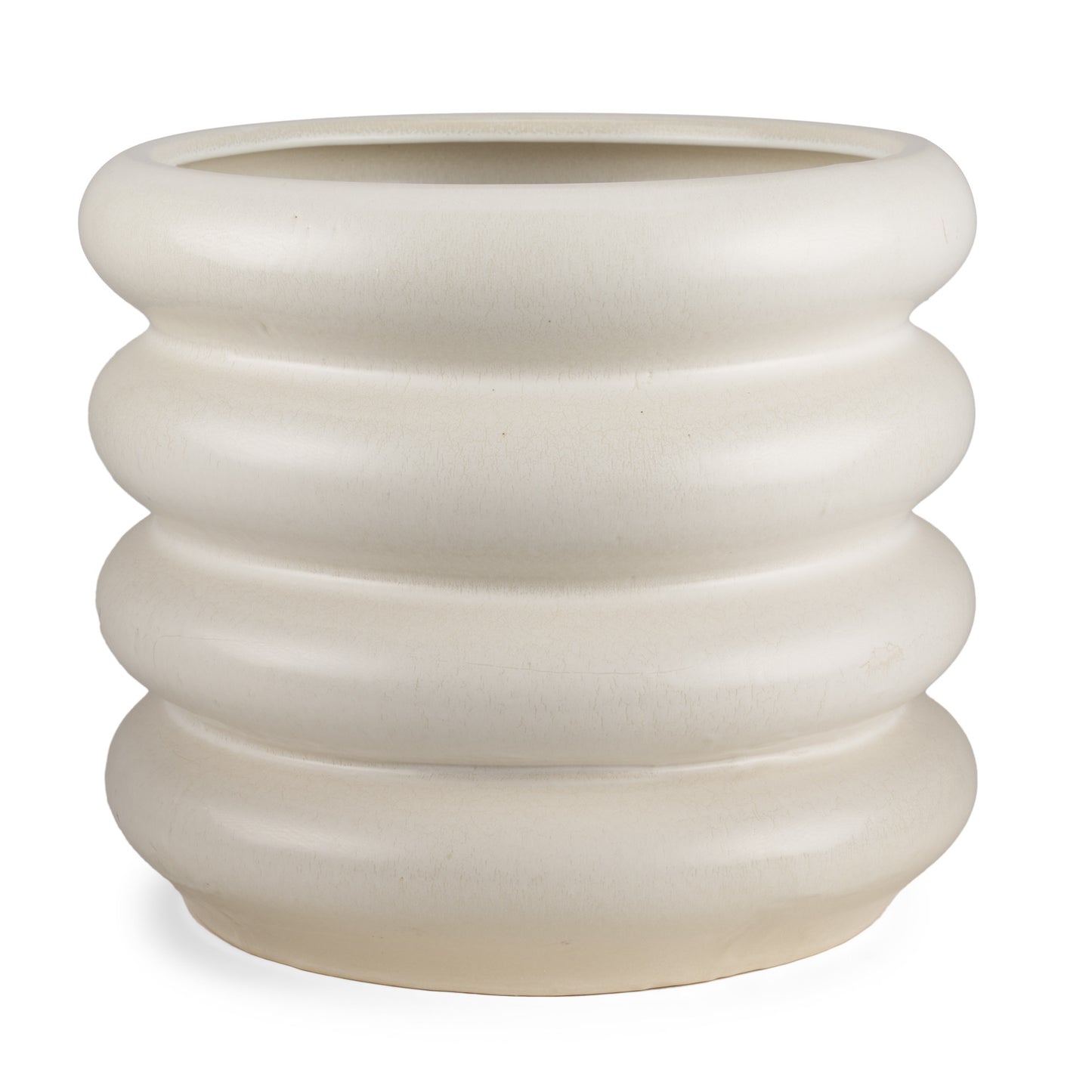 14" Cream Cylinder Ceramic Table Vase - Loft&Timber