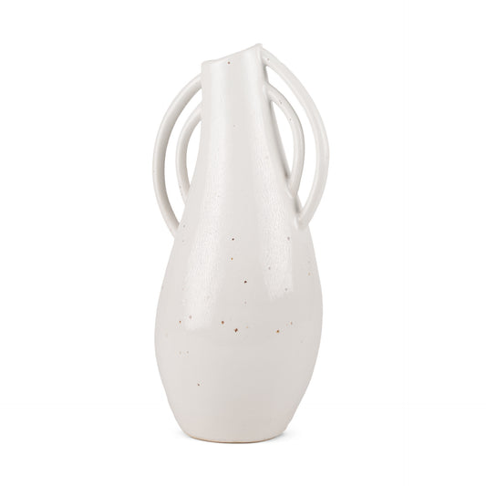 14" White Amphora Ceramic Table Vase - Loft&Timber