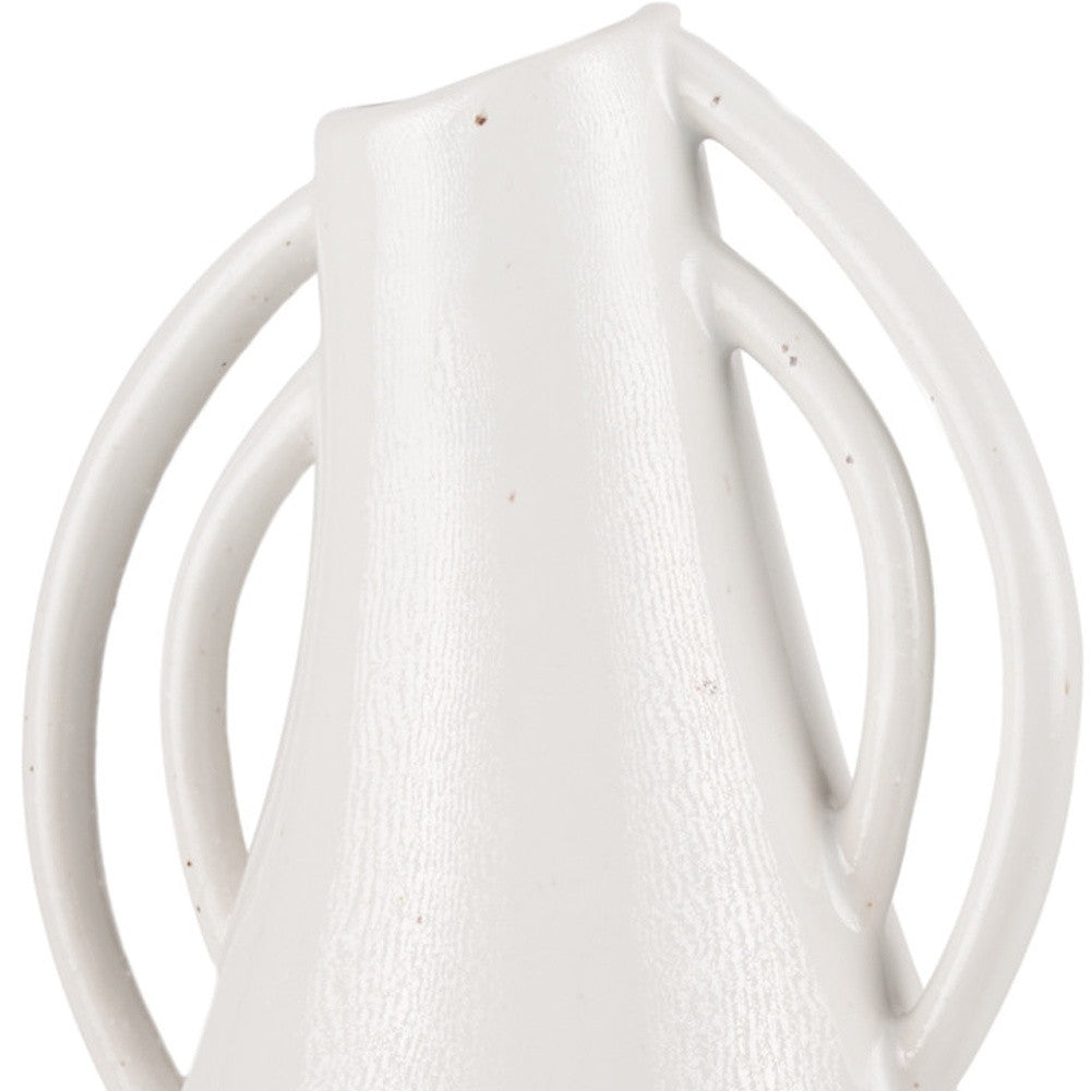 14" White Amphora Ceramic Table Vase - Loft&Timber