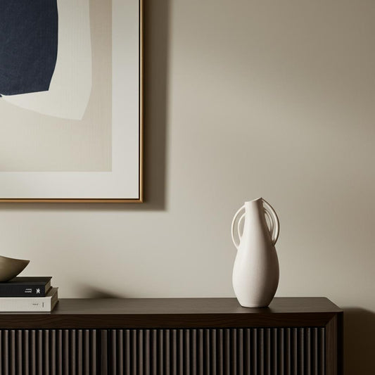 14" White Amphora Ceramic Table Vase - Loft&Timber