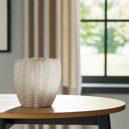 11" White Cylinder Ceramic Table Vase - Loft&Timber