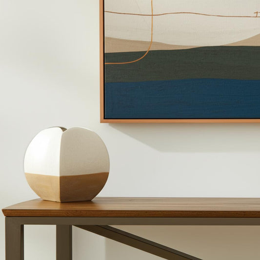 10" Brown Ceramic Table Vase - Loft&Timber