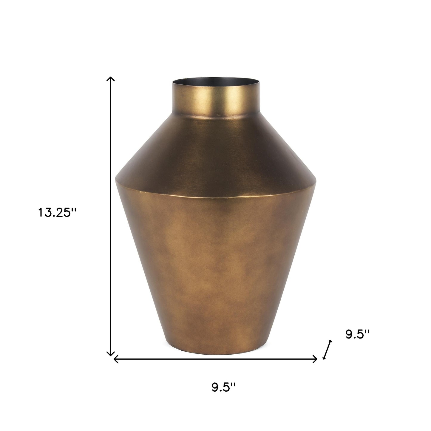 13" Gold Trumpet Metal Table Vase - Loft&Timber