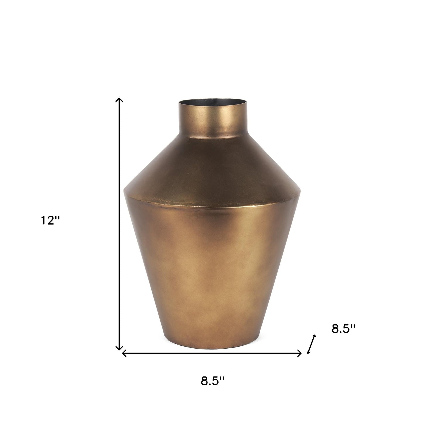 12" Gold Trumpet Metal Table Vase - Loft&Timber