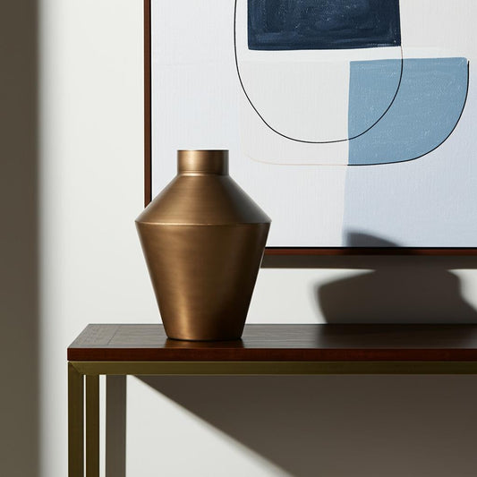 12" Gold Trumpet Metal Table Vase - Loft&Timber
