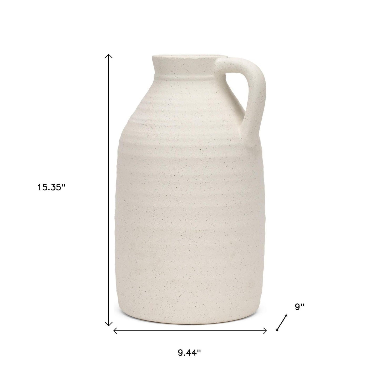 15" Beige Bud Ceramic Table Vase - Loft&Timber