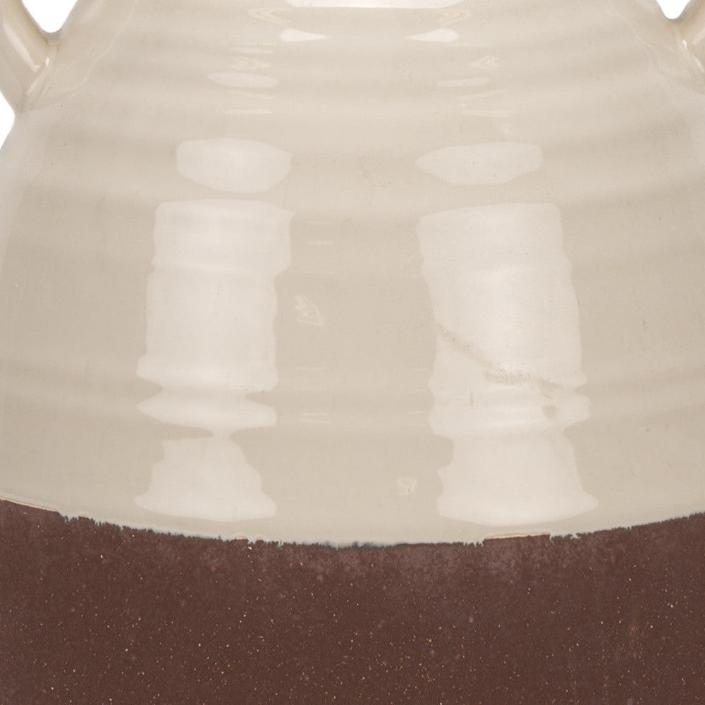 11" Cream Amphora Ceramic Table Vase - Loft&Timber