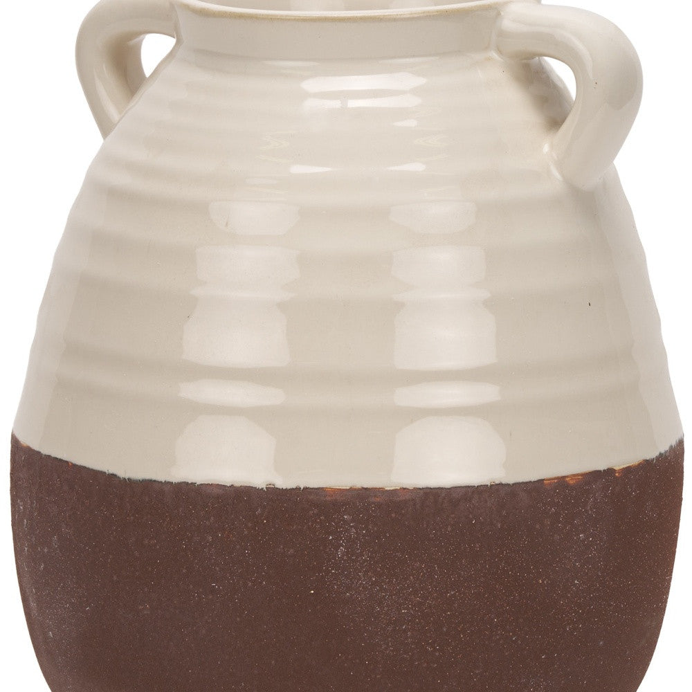 14" Brown Amphora Ceramic Table Vase - Loft&Timber