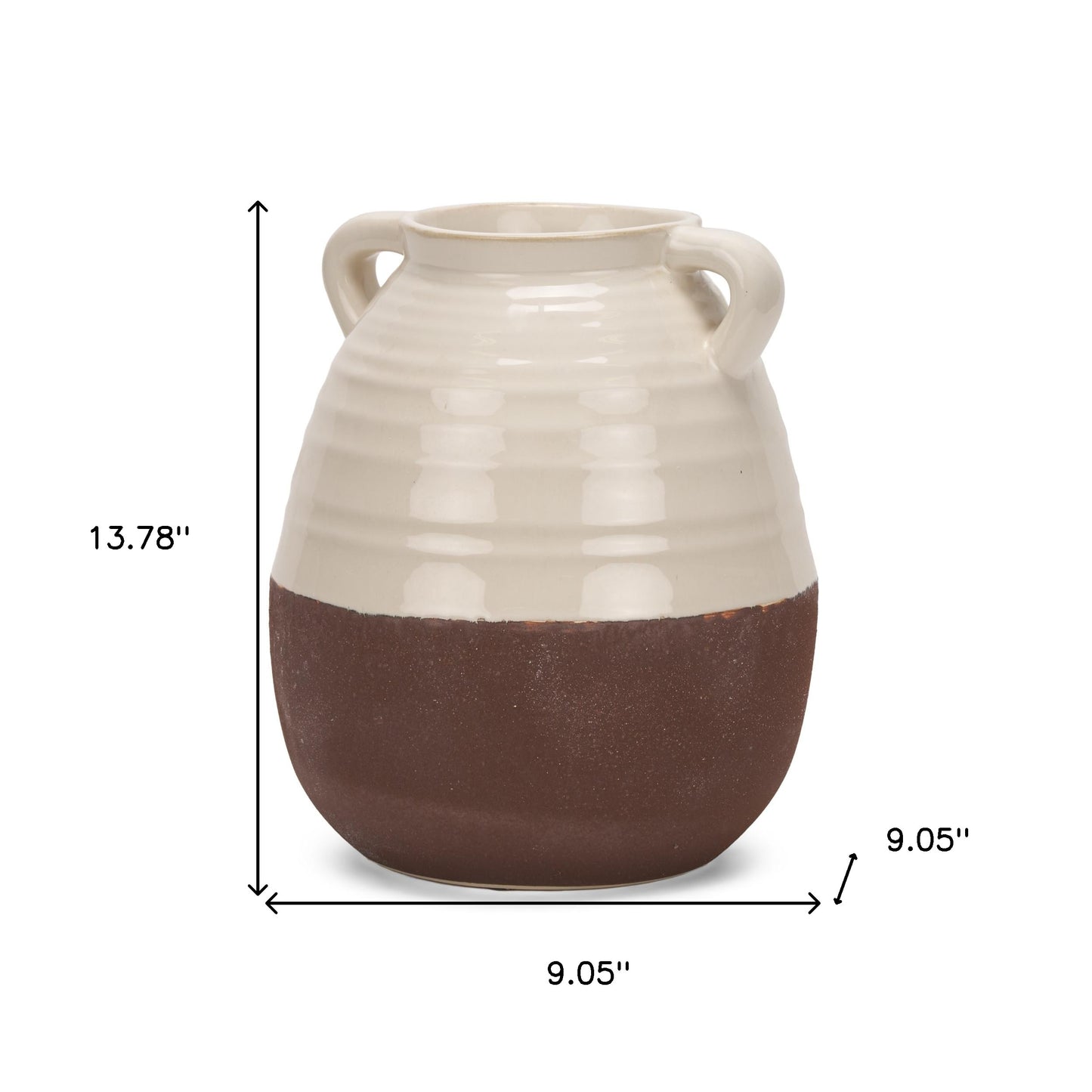 14" Brown Amphora Ceramic Table Vase - Loft&Timber